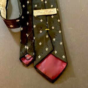 Fleur de Lis black silk tie